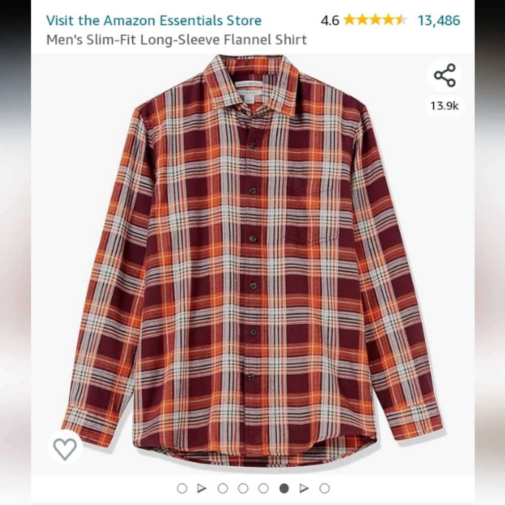 Amazon Basics Slim-fit Flannel, Size L - Picture 2 of 3